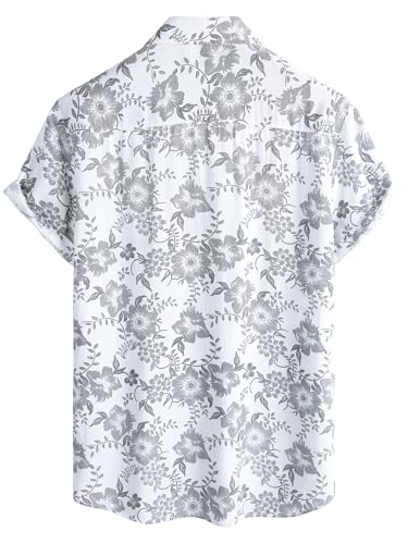 Image of JOTOOK Mens Hawaiian Shirt Short Sleeve Button Down Tropical Shirts Casual Floral Summer Beach Shirt
