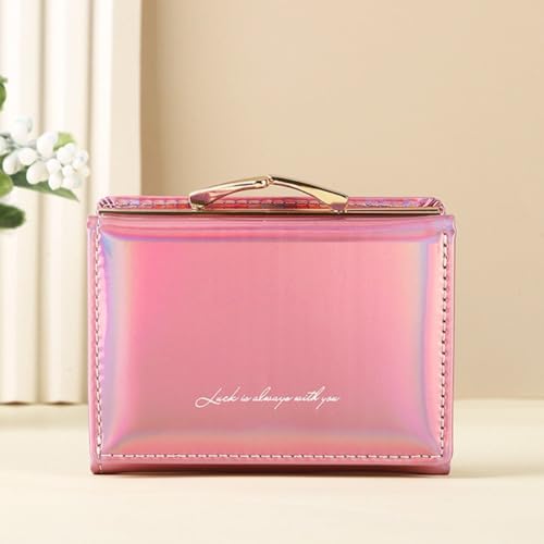 Small Wallet for Women, Mini Card Holder Case Iridescent Holographic Purse Coin Pocket for Girls Ladies3