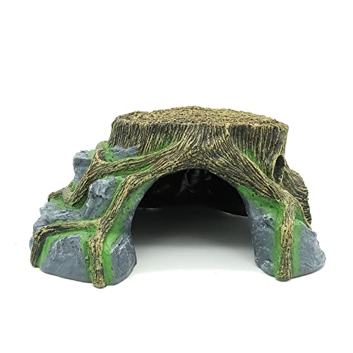 image for JIHAQUA Resin Large Turtle Tank Accessories Reptile Hideouts Cave Habi