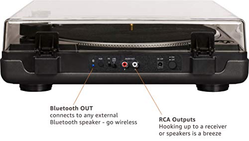 Image of Crosley T400D-BK Fully Automatic Bluetooth 2-Speed Turntable Record Player with Built-in Preamp, Black