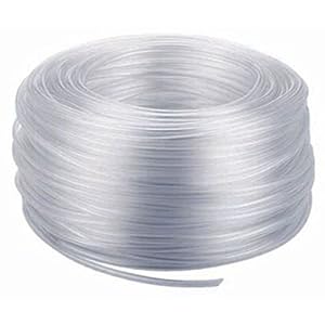 Tubo dell’aria in PVC da 25 m 4 mm all’interno, 6 mm all’esterno, cristallino, tubo di aerazione per laghetti e acquari, rotolo di tubo