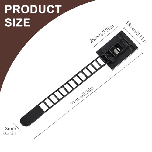 20 Piezas Ataduras Adhesivas para Cables Bajo Escritorio Organizadoras de Cables para TV, PC, Laptop, Ethernet, Escritorio, Pequeñas miniatura 5