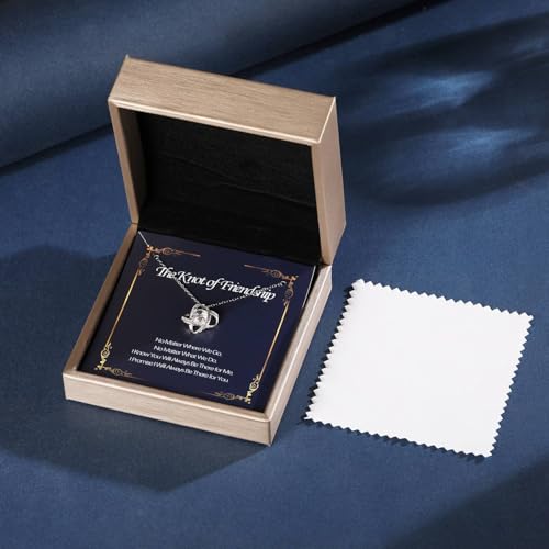 Friendship Necklace,S925 Sterling Silver Friendship Gifts for Women,Romantic Love Knot Best Friends Gifts for Anniversary,Valentine's Day,Chrismas,Birthday for Bestie,BFF,Her4