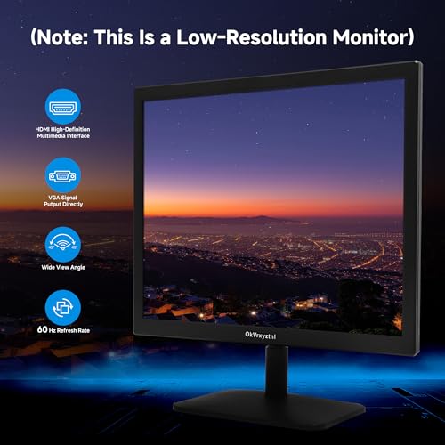 Image of 17 inch Monitor 1280 X 1024 with 45% sRGB Color Correction and 5:4 Aspect Ratio, 75 Hz, VESA Mountable, LED Monitor for PC, Laptop and Computer VGA, HDMI, TN Panel