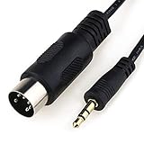 MOBOREST 3.5mm(1/8inch) TRS to 5-Pin DIN MIDI Cable Adapter connect an Speaker, Amplifier, Mixer to MIDI keyboard, Synthesizer, Guitar and other European type stereo equipment with Din 5 connector.
