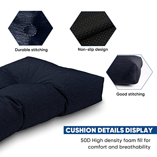 Millsilo Non Slip Bench Cushion For Indoor Outdoor Furniture, Water Resistant Durable Thicken Window Seat Cushions For Storage Bench, Long Bench Pads For Mudroom, 36X14X4 Inch, Star Blue #TOP5