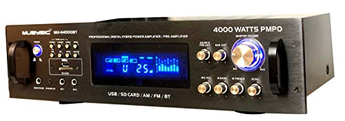 Professional 4000 Watts Hybrid Power Amplifier/Pre-Amplifier/Receiver Bluetooth AM/FM Tuner USB/SD Slot MP3 / iPod Input MU-H4000BT - Thumbnail 6