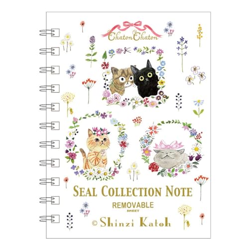 シール堂 日本製 シール帳 Shinzi Katoh chaton chaton 猫 A6 40ページ ks-sb-10027のサムネイル