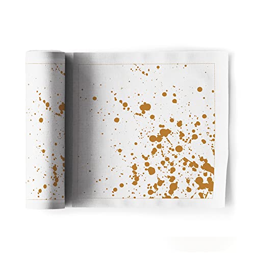 Linen Printed Luncheon Napkin - 8.0 x 8.0 in - 12 units per roll - Golden Splash