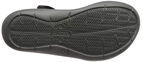 Image of Crocs Women's Swiftwater Webbing W Flat Sandal, Black, 6 M US