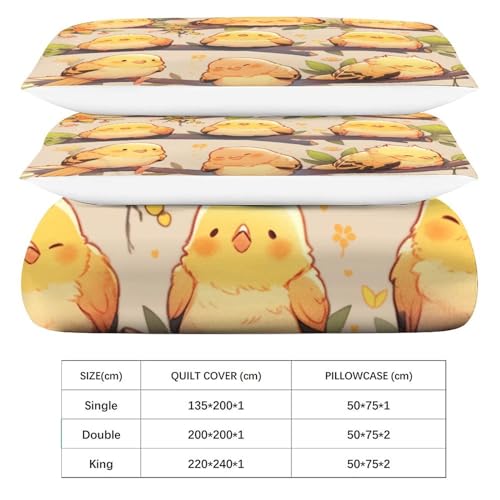 Parure de lit oiseau jaune pour transformer votre chambre en un cocon de nature lumineux