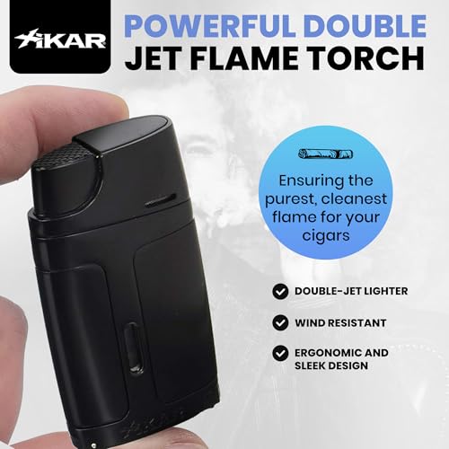 Encendedor Xikar ELX Llama Doble con Punch 9mm Negro miniatura 2