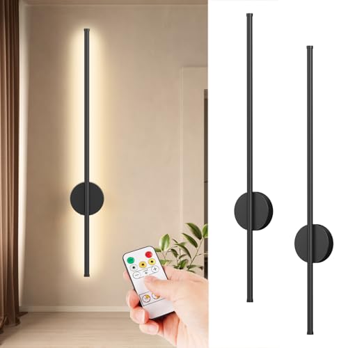 Catálogo de Iluminación de pared para comprar hoy. 48 80cm Iluminación Recargable para Cuadros Negro, 4400mAh USB Recargable Apliques de pared con Mando a Distancia, 3 CCT Negro Apliques de Pared Lámpara de Lectura para Aala de...