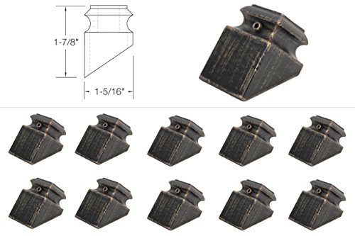 Iron Baluster Shoes - Slant Shoes with Screw - for Use with 1/2" Square Balusters - Set of 10 (Oil-Rubbed Bronze)