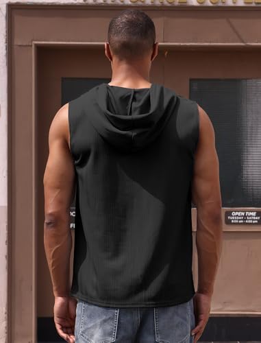 OBEEII Mens Vests Summer Tank Tops Hooded Gym Shirt Sleeveless Hoodies Athletic Running Holiday Beach T-Shirt - Image 4