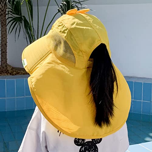 Doherty Chapéu de sol infantil menino menina chapéu de proteção solar com aba de pescoço verão ao ar