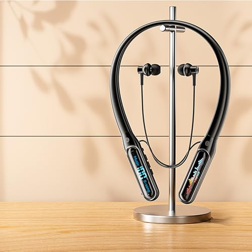 Image of iFAST IF-165 Digital Display Bluetooth 5.4 Wireless Neckband Earphone| Featured with Karaoke Singing [ Black ]