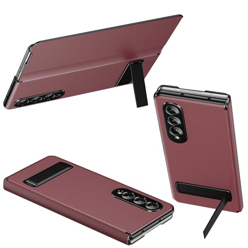 Coque Samsung Z Fold 3 rouge anti-traces : idéale pour vos vidéos sur le bureau
