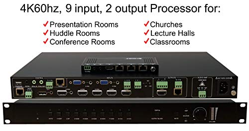 4K 9X2 Conference Room Huddle Church Lecture Presentation Classroom Processor Amplifier Controller Hdbt 60Hz Hdmi Displayport Video Audio Microphone Control4 Savant Urc Rti 4K60Hz Amp #TOP7