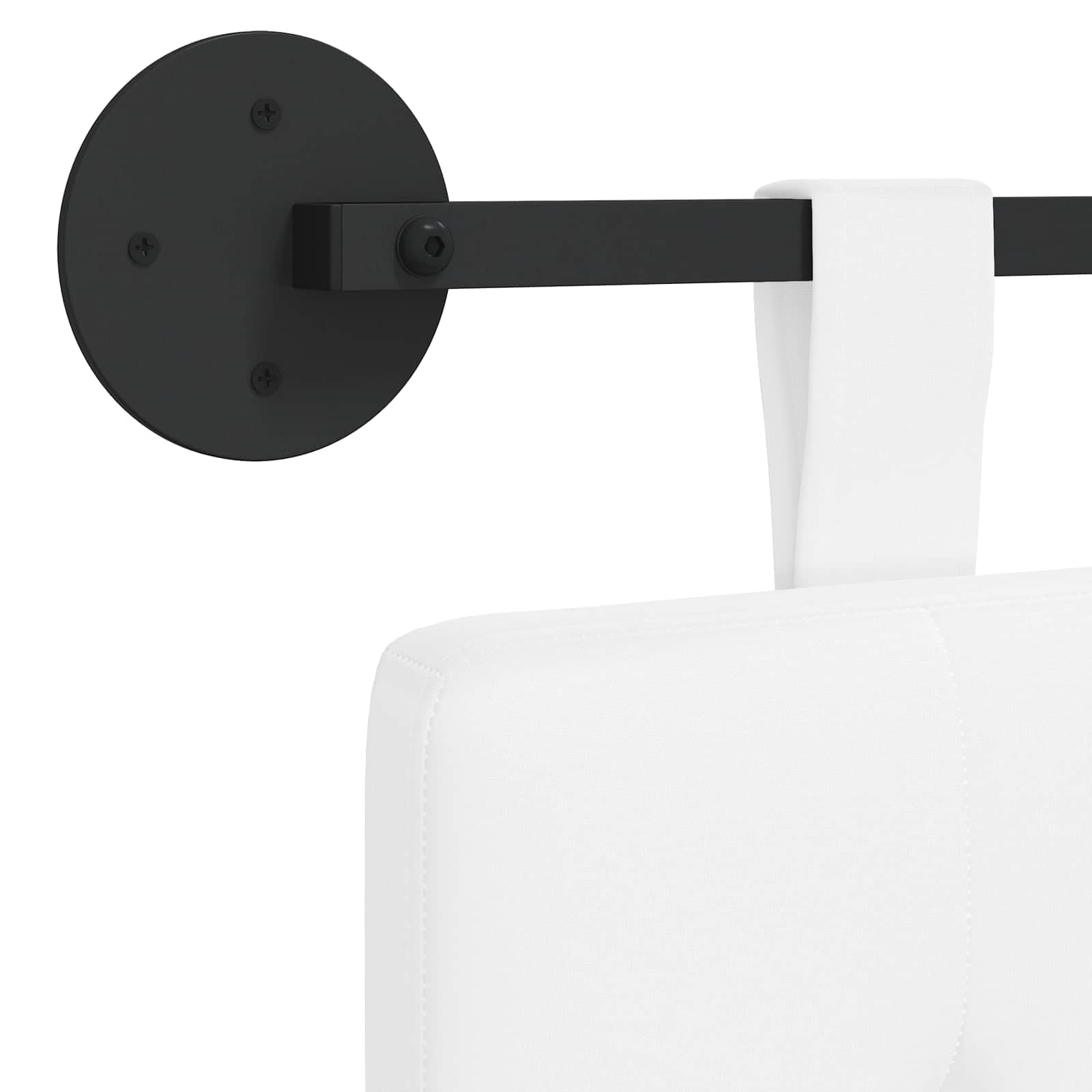 Cabecero colgante de tela blanca, 130 x 55 x 5 cm, juego de 2 unidades con fijación a la pared, cabecero tapizado para dormitorio, habitación de invitados, cama doble, cojín de lectura