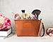 Nine Case VENOULT Leather Makeup Bag with Handle, Travel Toiletry Organizer, 9.3 x 5.9 x 2.8 inches, Luxury Travel Cosmetic Organizer with Handle – Elegant Toiletry Bag with Secure Zipper (Russet)