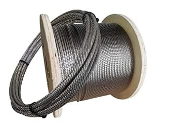 Produktbild von Edelstahl Drahtseil 6 Mm X 10 M – V4A AISI 316, Rostfrei, 7x7 Konstruktion, Für Rankhilfe & Geländer