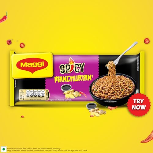 MAGGI Spicy Manchurian Noodles | Inspired by Manchurian Gravy | Instant & Easy-to-Cook Snack | 61g Pack