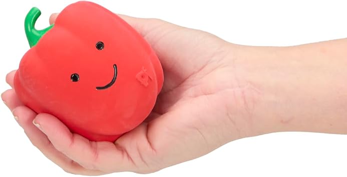Petface Foodie Faces Red Pepper Dog Toy with Squeaker, Small (Pack of 1)