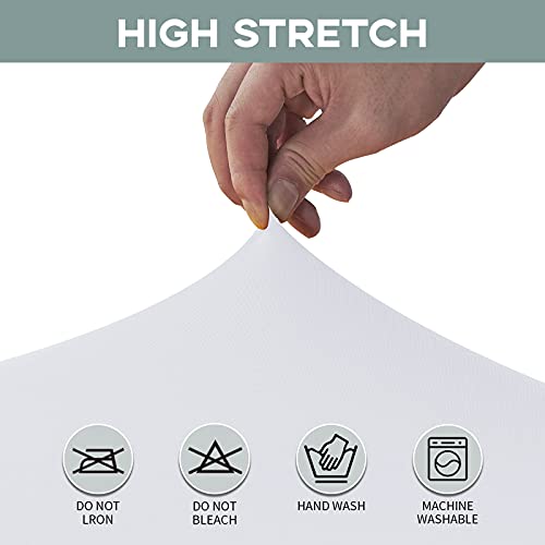 Image of CWK 6FT Stretch Spandex Table Cover for Rectangular Tables - Elastic Fitted Tablecloth for Folding Tables, Wrinkle Resistant, Durable Table Protector for Parties,Weddings,Banquets &Events (White)