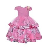 Cosplay Life Floral Dress for Girls and Young Adults Fashion Flower Waistline Kids Party Festival Dress Ages 5-9 Years Old (Onion, 8YRS)