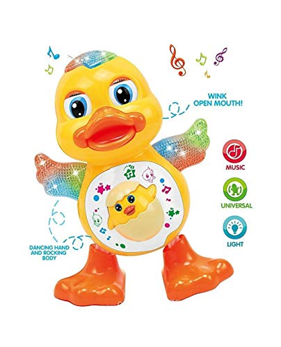 Image of LED Flashing Light and Music Toys for Kids 1+ to 5+ Year | Babies Real Actions Best Birthday Christmas Gift Indoor Fun Activities (Duck)