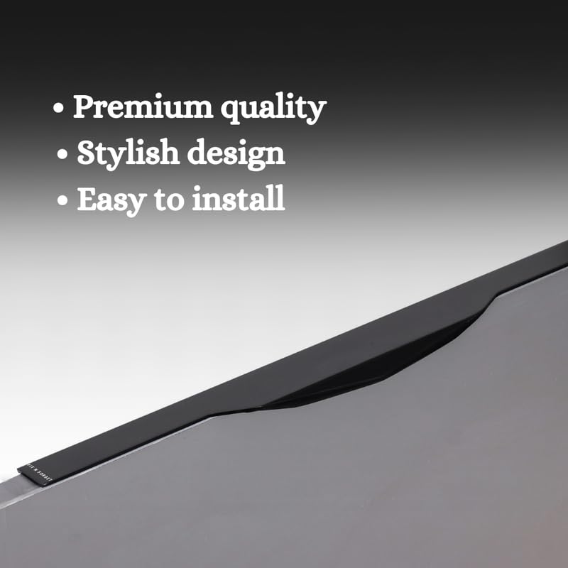 FIT N FORGET Diamond 12 inch Black Aluminum Profile Handle for Kitchen,Wardrobe Kitchen Handle,Cabinet Handle(Pack of 1) 1
