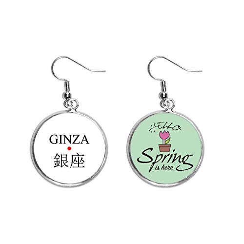 Pendientes de Primavera Japón Ginza Colgante Decorativo Sol Rojo Joyas