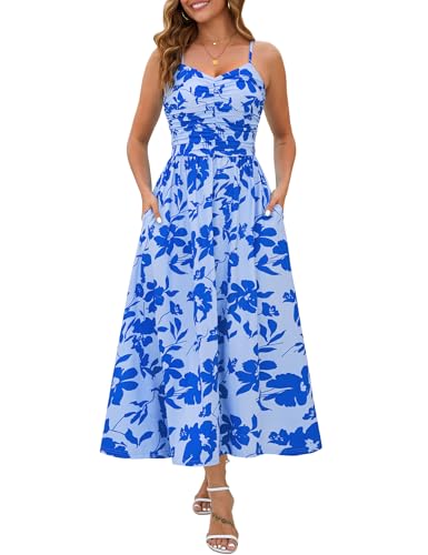Annebouti Summer Spring Maxi Sundresses for Women 2026 Casual Boho Sleeveless Open Back Flowy Floral...