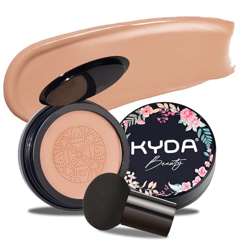 Mushroom Head Air Cushion BB Cream, Lasting Concealer Foundation for Older Women,Moisturizing Nude CC Cream Makeup, Even Skin Tone Makeup Base Primer-Medium Beige