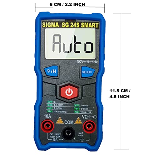 Image of sigma Make Digital Smart Multimeter (True Rms) inchSigma Sg 24S Smart inch - 6000 Counts, Battery Powered