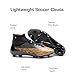 DREAM PAIRS Men's Soccer Cleats Lightweight Football Cleats Professional Training High-top Soccer Shoes,Size 9,Black/Brown,SDSS2401M