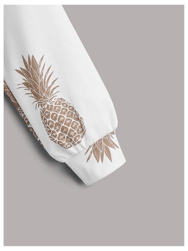 Floerns Girl's Pineapple Graphic Twist Crop Pullover Drop Shoulder Crewneck Sweatshirt4