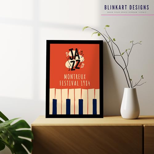 Image of BLINKART Jazz Montreux Festival Abstract Wall Art Painting Print Design |Aesthetic Wall Decor Photo Artwork Frame Decoration Hanging For Home Bedroom Living Room Office Wall Decor | T003 |13x10 Inches