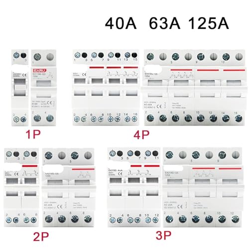 Interruptor de transferencia manual 4P 40A de doble potencia para riel DIN 6