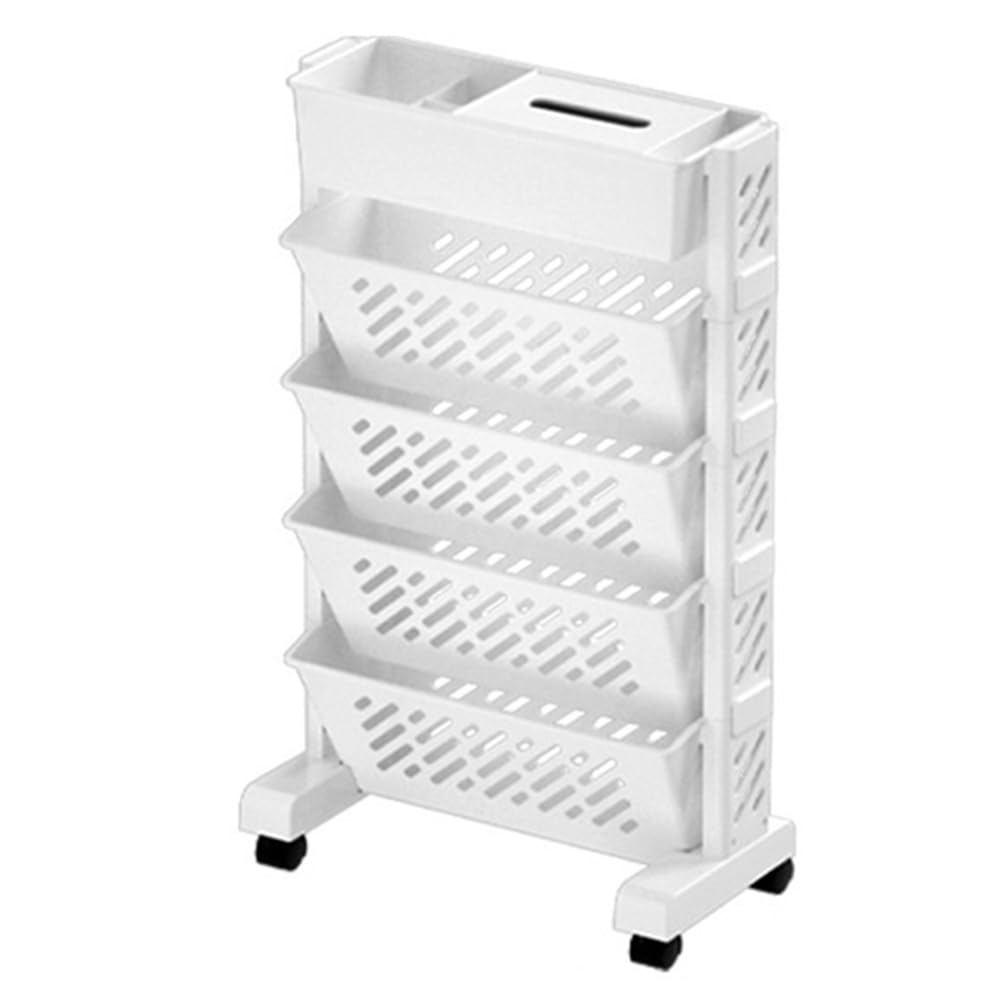 CTRLZS Storage Racks Bookshelves Movable Multi-Layer Shelves Desktop Storage Baskets 5 Layers