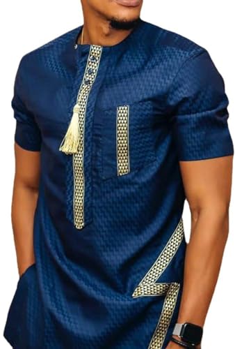 Tenues traditionnelles et chemise africaine dashiki coupe slim pour homme adepte de mode