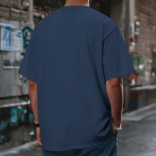 Image of BeWithYou Oversized Graphic Tshirts for Men Vintage Los Angeles Letter Graphic Shirt Baggy Streetwear Tee Casual Cotton Tops