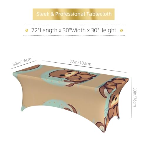 Housse table rectangulaire extensible imprimé loutre mariage fête - 7