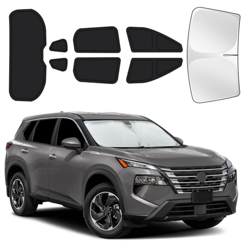 Image of for Nissan Rogue 2021-2025 Car Window Shades, 8pcs Privacy Sun Shade Set for Front Windshield Side and Rear Windows, Full Window Covers Keeps Vehicle Cool for Camping Napping