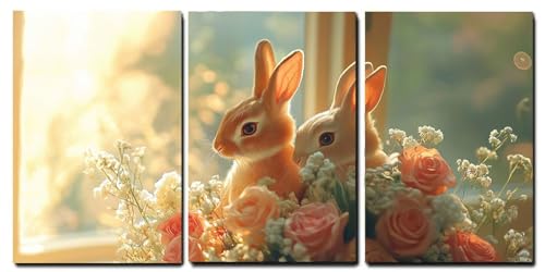 Tableaux Moderne Abstrait Fleur Lapin Impression Haute Définition Toile
