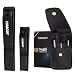 FIXBODY Nail Clipper Set - Black Stainless Steel Fingernails & Toenails Clippers & Nail File Sharp Nail Cutter with Leather Case, Set of 3 (Straight & Curved)