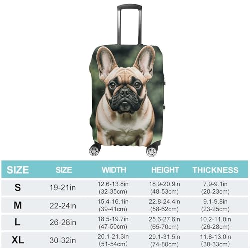 Travel Luggage Cover Elastic Suitcase Protector Anti-Scratch Washable Long Ears French Bulldog Luggage Sleeve Tsa Approved Carry on Covers Baggage Cover Fits 18-32 Inch Luggages2
