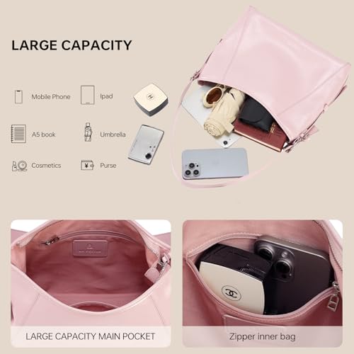 Bolso de cuero tipo bandolera negro para mujer miniatura 3