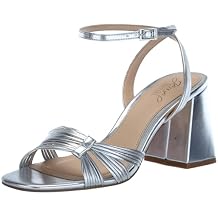 Jewel Badgley Mischka Michelle Metallic Strappy Block Heels